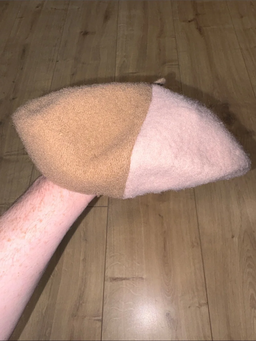 High Quality Wool Beret - Pink And Tan